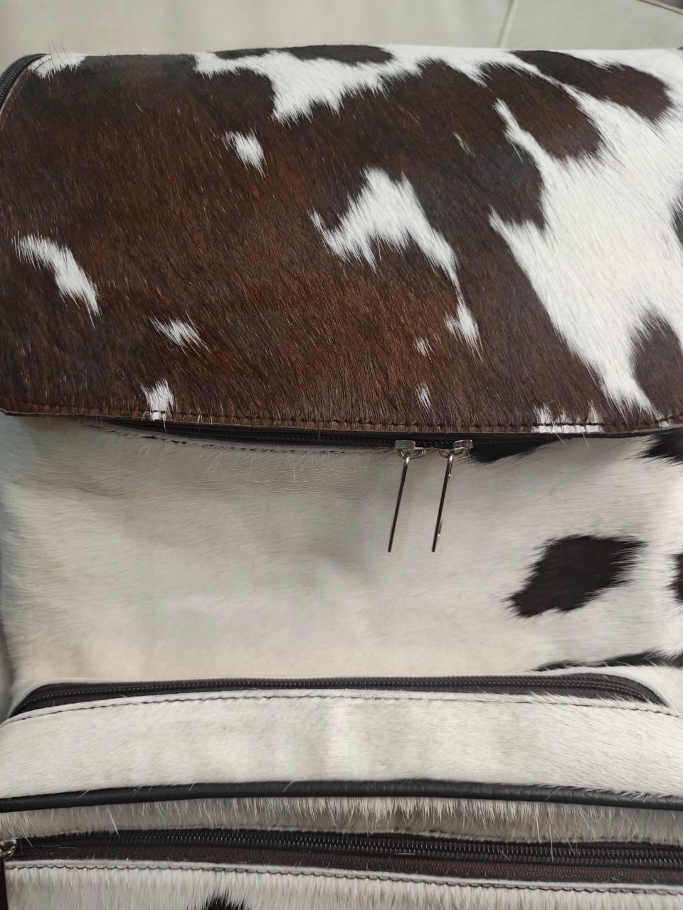 Stylish Western Cowhide Diaper Backpack for Moms & Dads