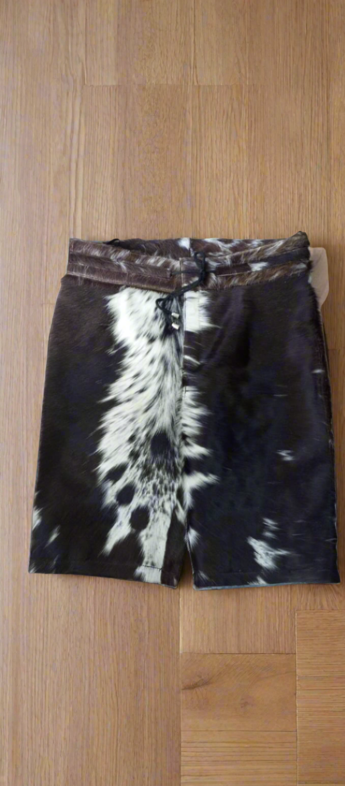 mens leather short cowhdie leather short ffor men black leather short printed short for men
