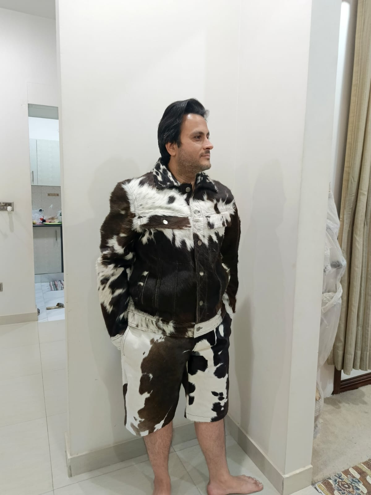 Mens's Cowhide Leather Shorts