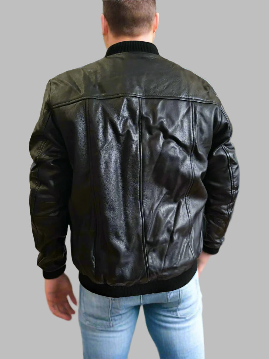 blac bomber jacket men bomber leather jacket real leather jacket gift fro men elegant varsityy jackets