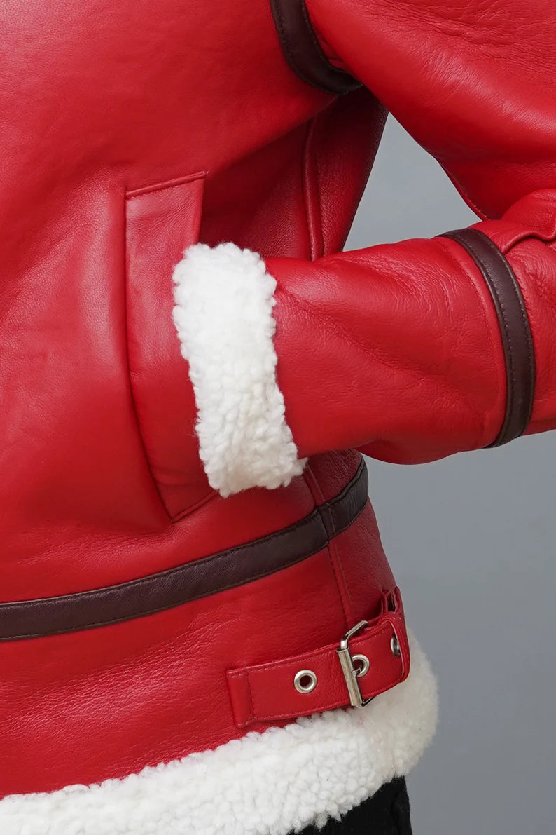 re4d leather jacket women red jacket with fur real leather jacket women shearling jacket women bomber leather jacket women