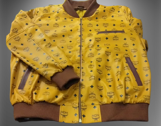 MCM Inspired Leather Jacket For Men Brown Custom Jacket