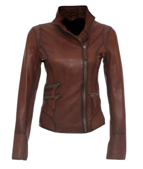 women leather jacket biker jacket women motorcycle jacket for women gift for her genuine leather jacket women brown leather jacket mothers day gift