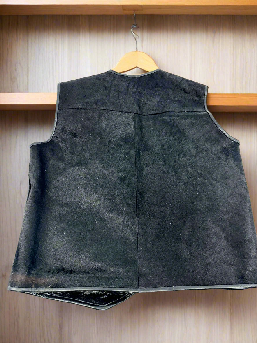 Black Cowhide Vest