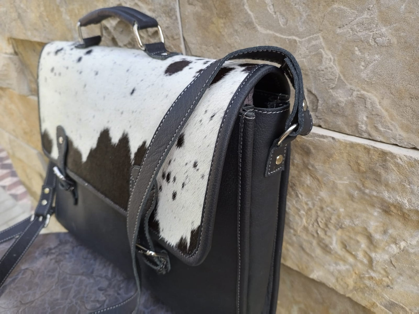 Black cowhdie Leather Bag