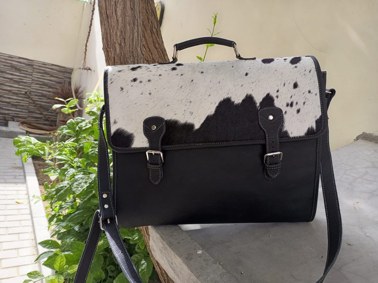 Black cowhdie Leather Bag