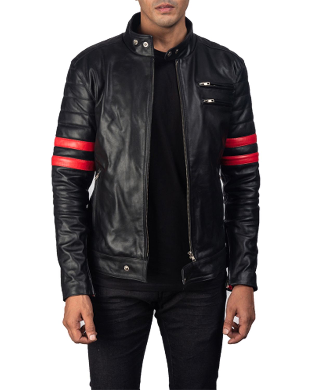 mens leather jacket genuine leather jacket for men black cafe racer leather jacket for men black biker jacket men motorcycle jacket men mens biker fashion black leather jacket men