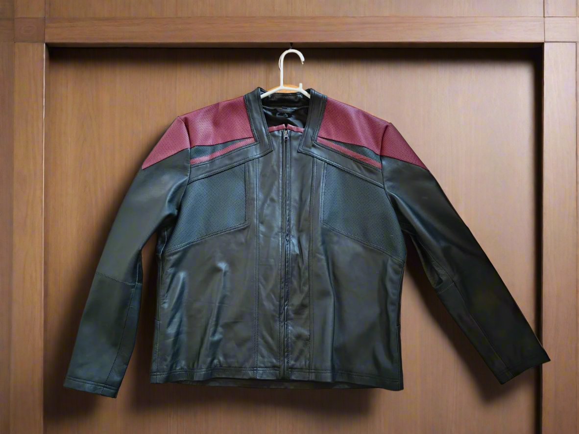 Perforated Leather Jacket Men