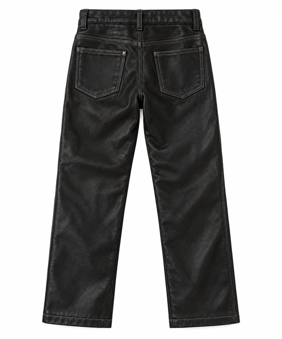 Kids Real Leather Streetwear Pants