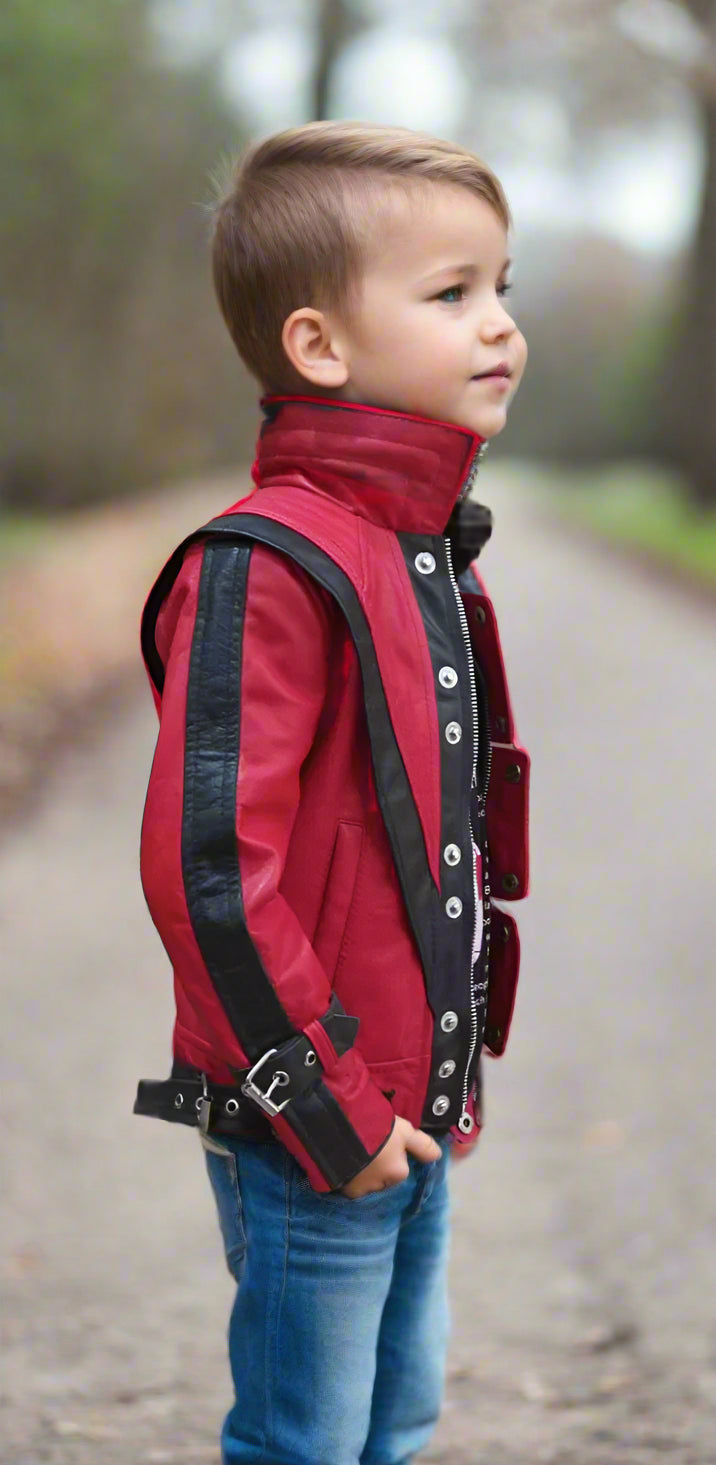 kids micchale jackson jacket red leather jacket for kid toddler michael jackson costume halloween costume for kids