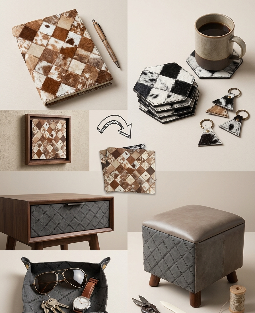 Handcrafted Cowhide patchwork Panels