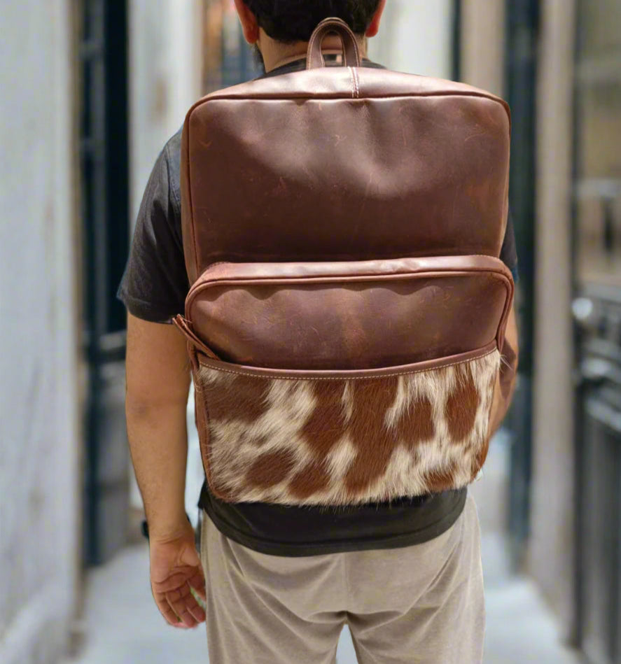 brown leather backpack for womne, mens leather backpack, italian leather backpack, cowhide backpack