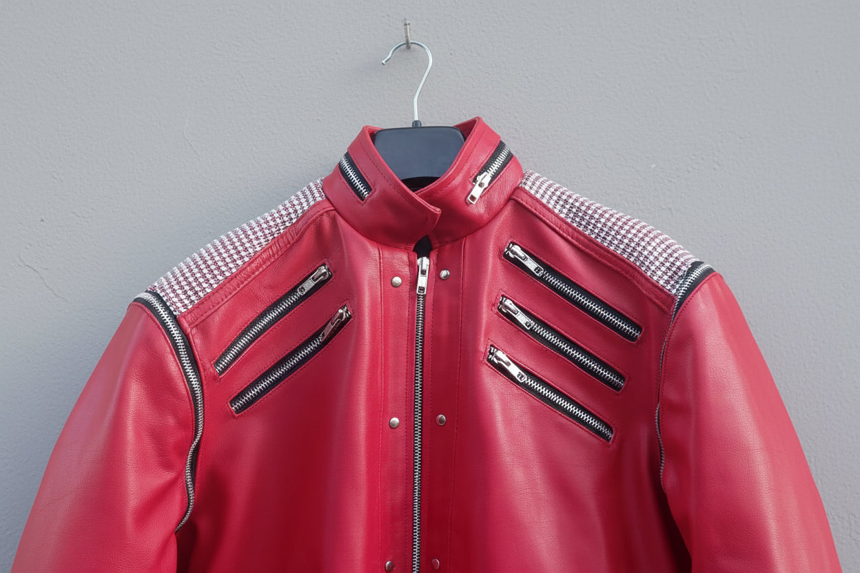 Mj Beat it Red Leather Jcket