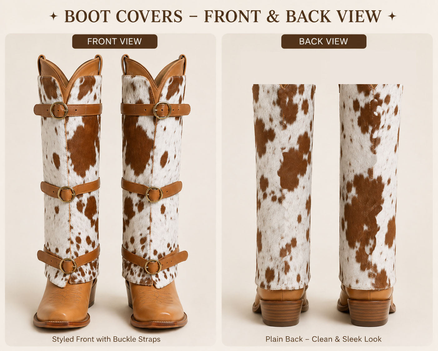 Cowhide Leather Boot Spats