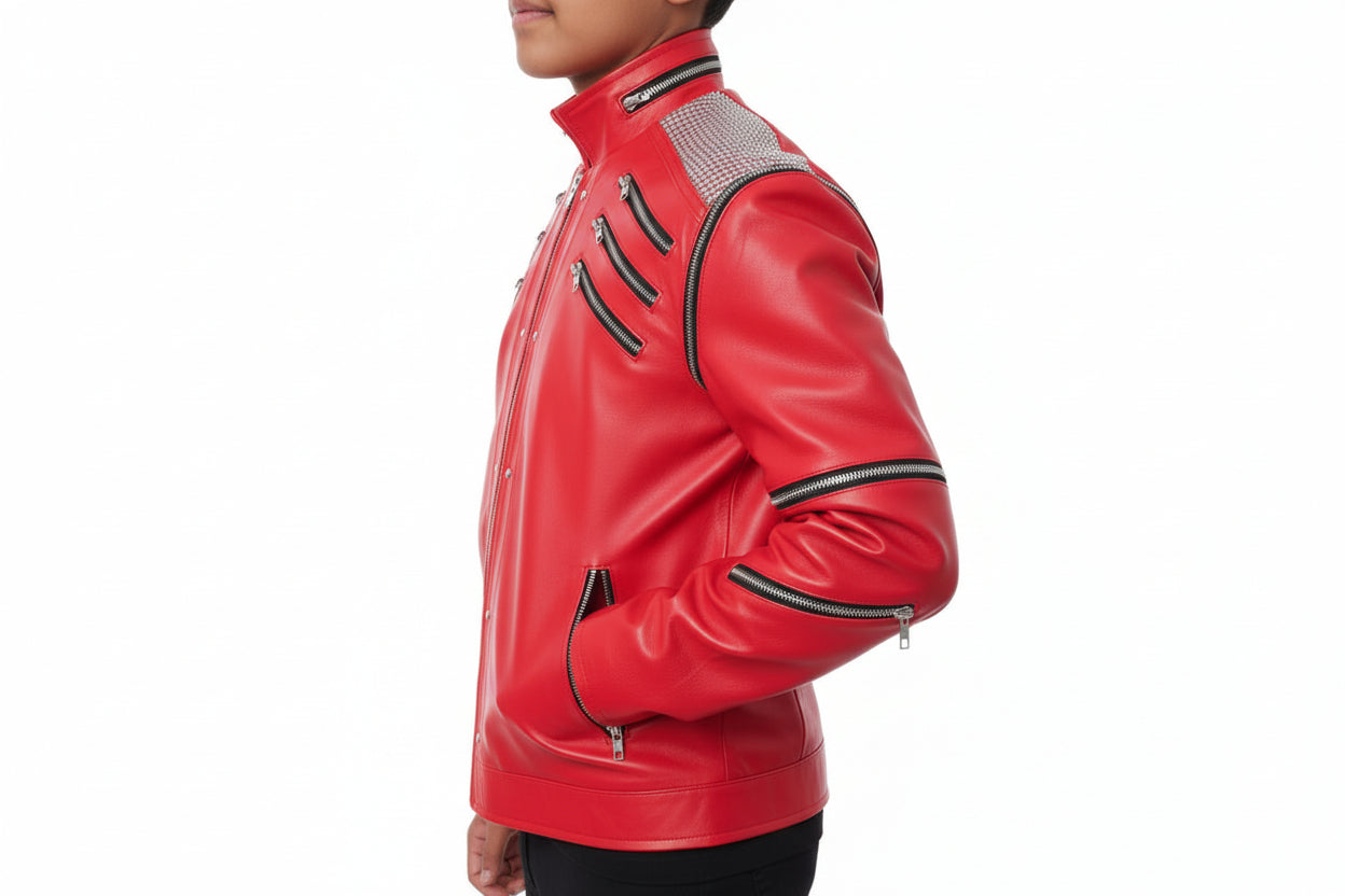Mj Beat it Red Leather Jcket