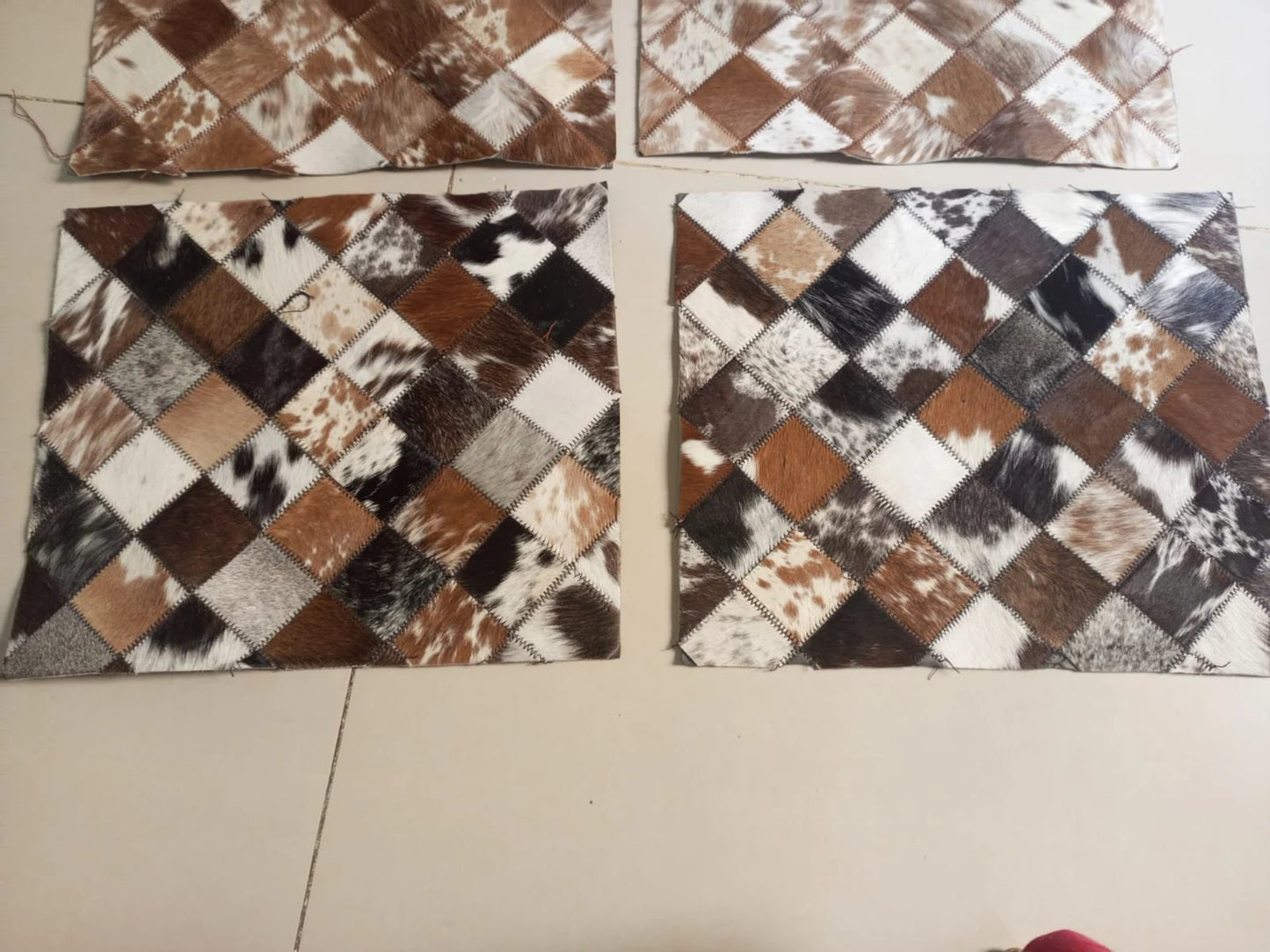 Cowhide leather patchwork