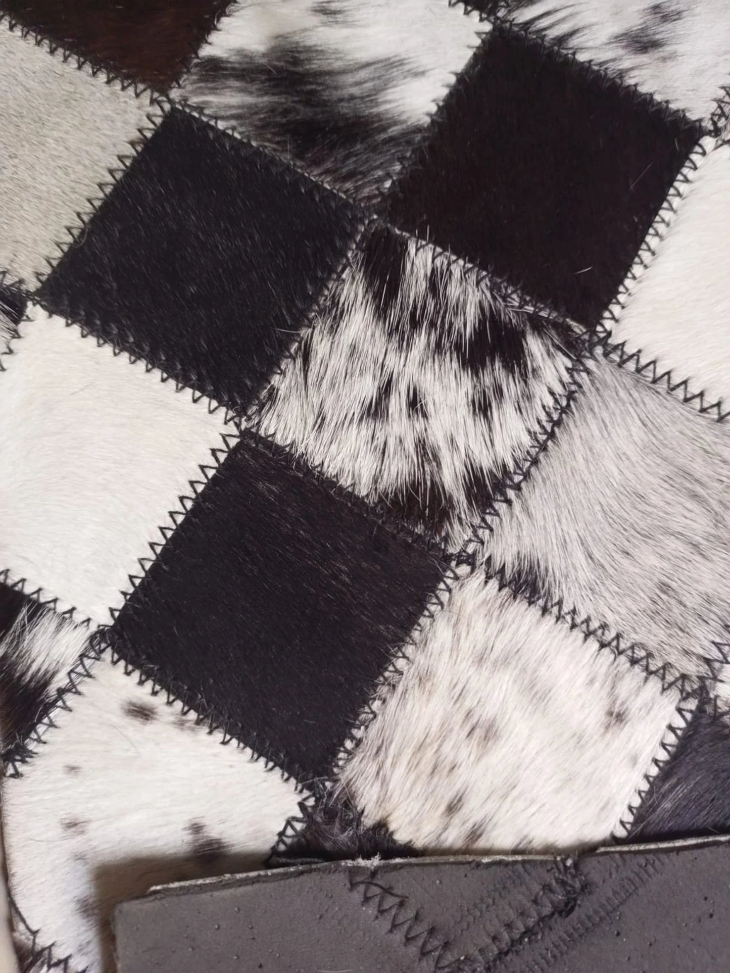Cowhide leather patchwork