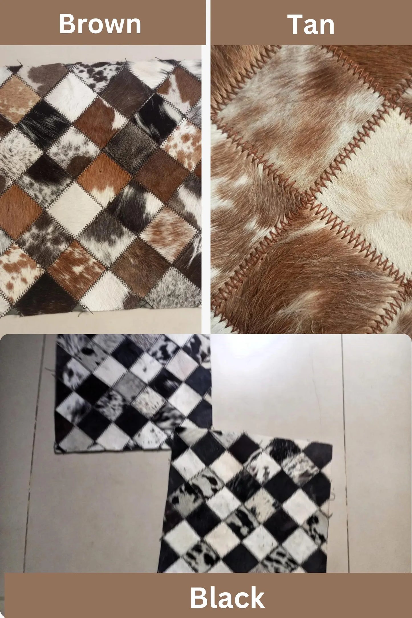 Cowhide leather patchwork