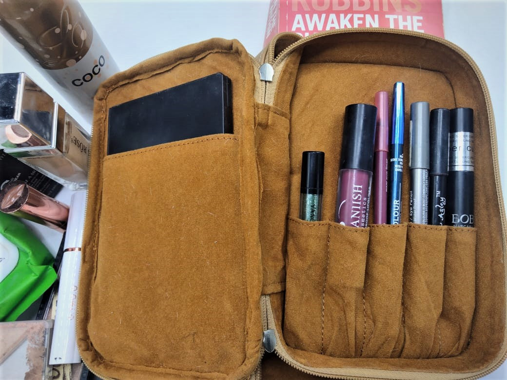 Makeup Travel Bag Cosmetic Bag – Mirha Leather Store