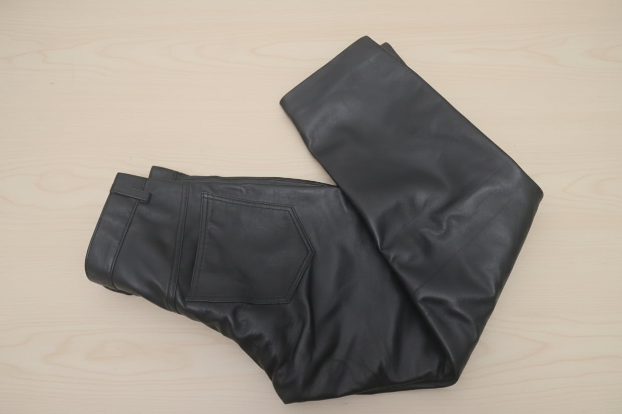 Men's Leather Black Pants