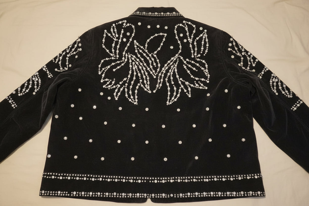 Men’s Black Suede Rhinestone Jacket